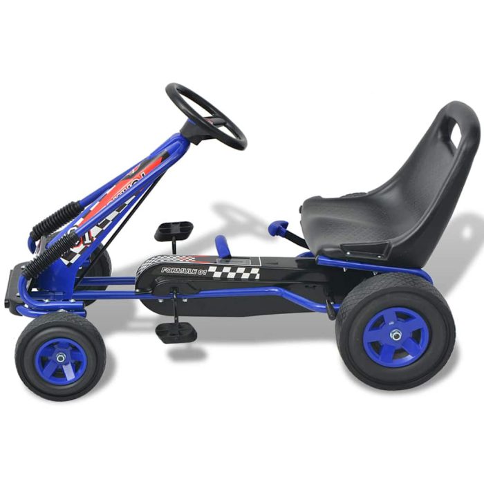 vidaXL Pedal–go-kart med justerbar sete blå