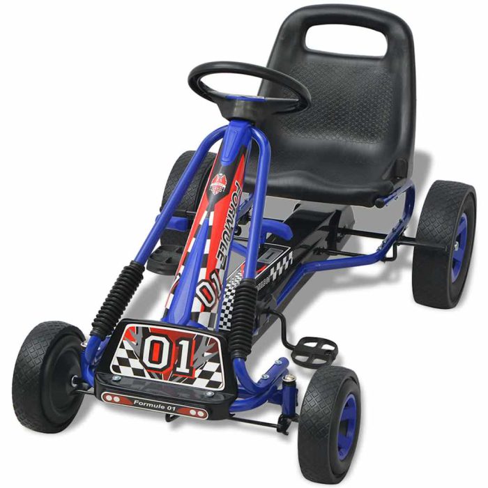 vidaXL Pedal–go-kart med justerbar sete blå