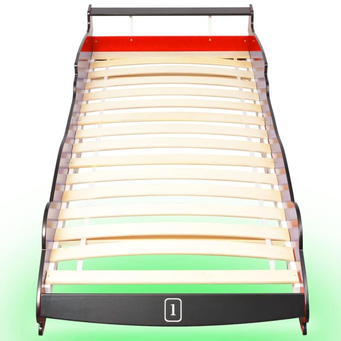 vidaXL Barnas racerbilseng med LED 90×200 cm rød