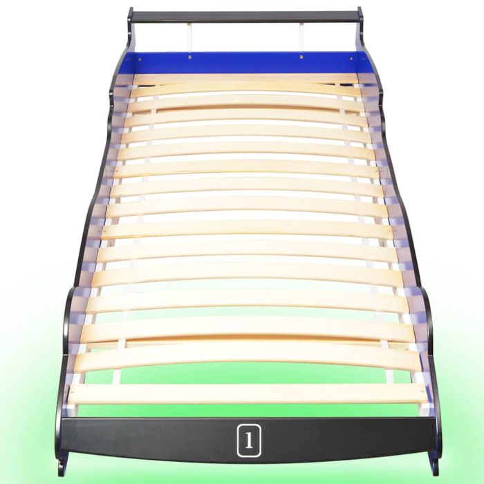 vidaXL Barnas racerbilseng med LED 90×200 cm blå
