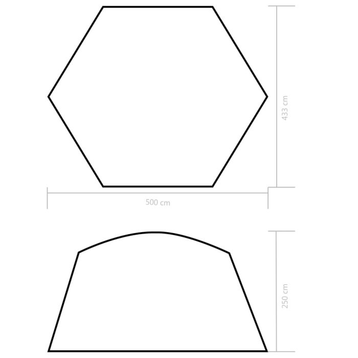 vidaXL Bassengtelt stoff 500x433x250 cm blå