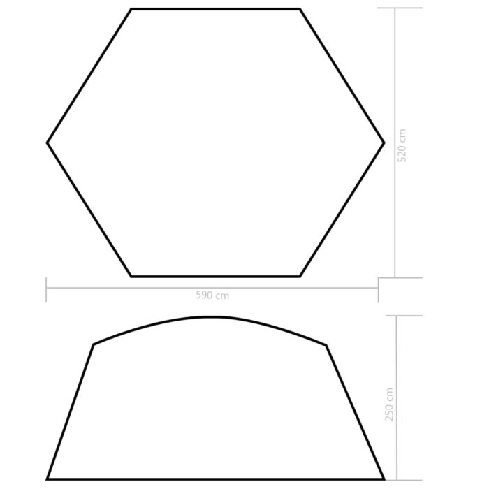 vidaXL Bassengtelt stoff 590x520x250 cm blå