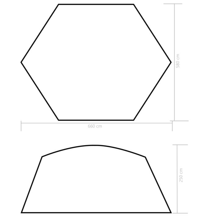 vidaXL Bassengtelt stoff 660x580x250 cm blå