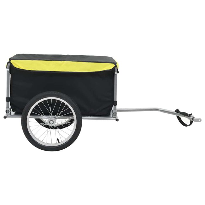 vidaXL Sykkeltilhenger svart og gul 65 kg