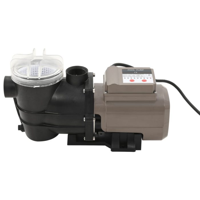 vidaXL Bassengpumpe med tidsur svart 0,25 HP 8000 L/t