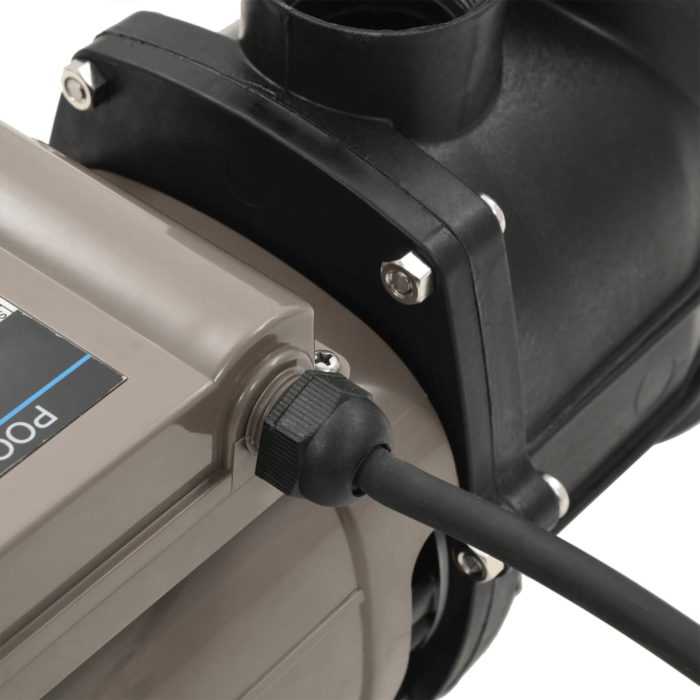 vidaXL Bassengpumpe med tidsur svart 0,25 HP 8000 L/t
