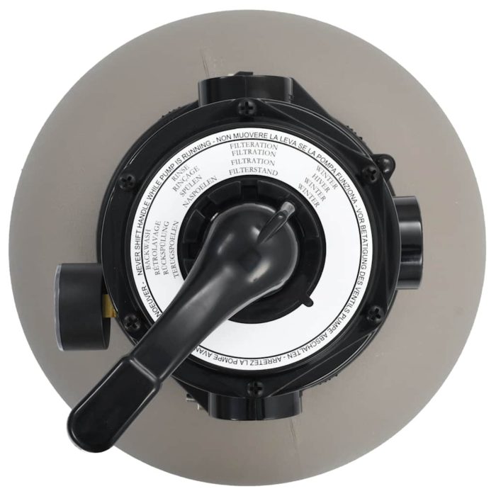 vidaXL Basseng sandfilter med 4 stillinger ventil grå 350 mm