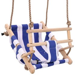 vidaXL Babyhuske med sikkerhetsbelte bomull tre blå