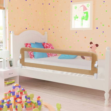 vidaXL Sengehest småbarn gråbrun 150×42 cm polyester