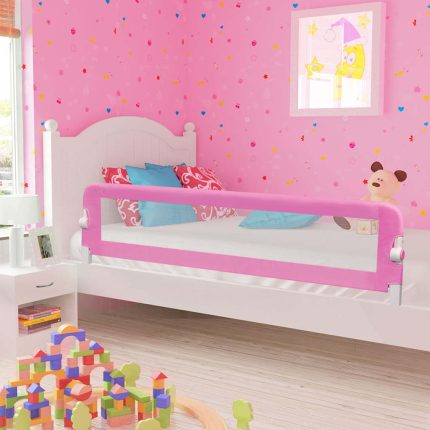 vidaXL Sengehest småbarn rosa 180×42 cm polyester