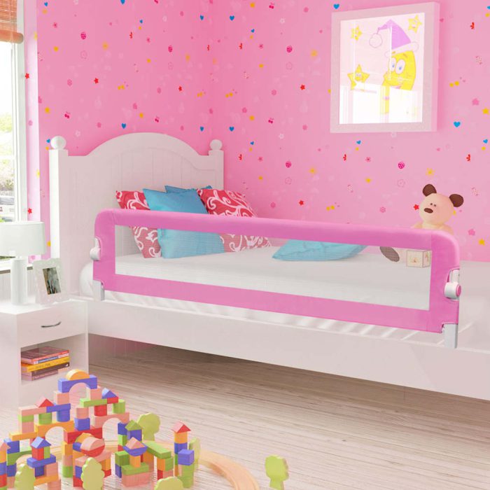 vidaXL Sengehest småbarn rosa 180×42 cm polyester