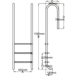 vidaXL Bassengstige 3 trinn rustfritt stål 304 120 cm