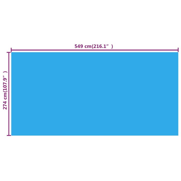 Rektangulær Bassengduk 549 x 274 cm PE Blå