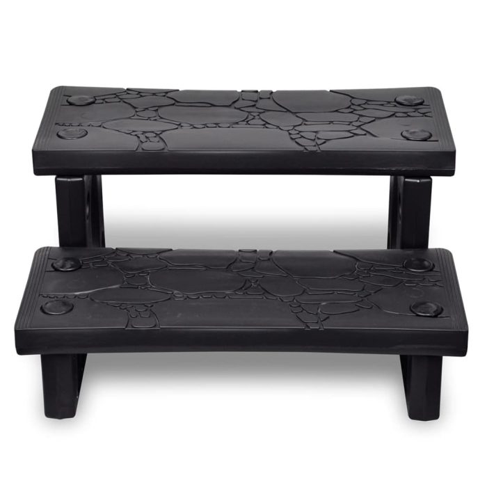 Trapp for badestamp/spa/badekar svart