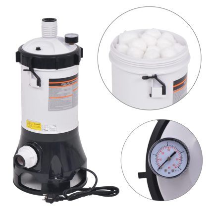 vidaXL Filterpumpe for basseng 185 W 4,4 m³/t