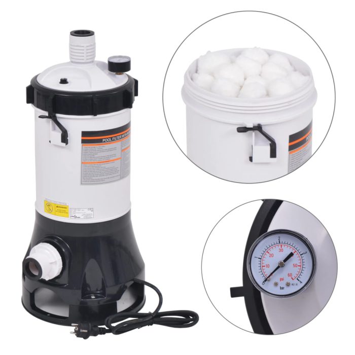 vidaXL Filterpumpe for basseng 185 W 4,4 m³/t