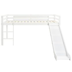 vidaXL Barneseng med sklie og stige furu 97×208 cm