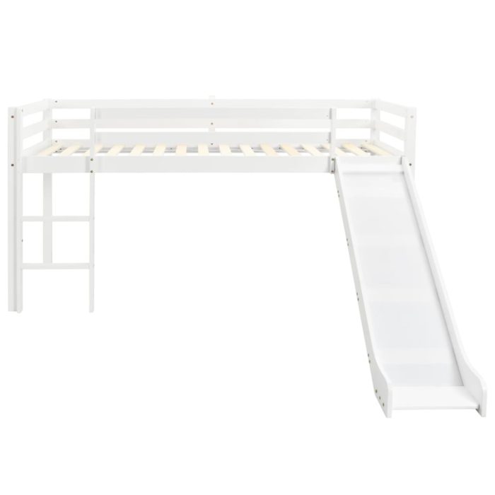 vidaXL Barneseng med sklie og stige furu 97×208 cm