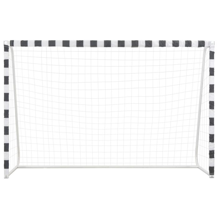 vidaXL Fotballmål 300x200x90 cm metall svart og hvit