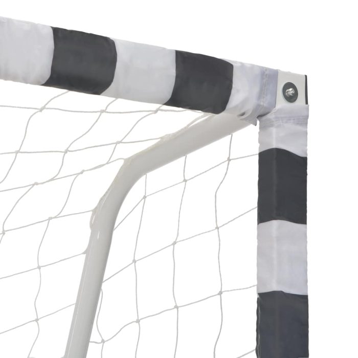 vidaXL Fotballmål 300x200x90 cm metall svart og hvit