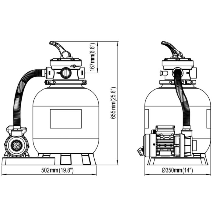 vidaXL Sandfilterpumper 2 stk 600 W 17000 l/t
