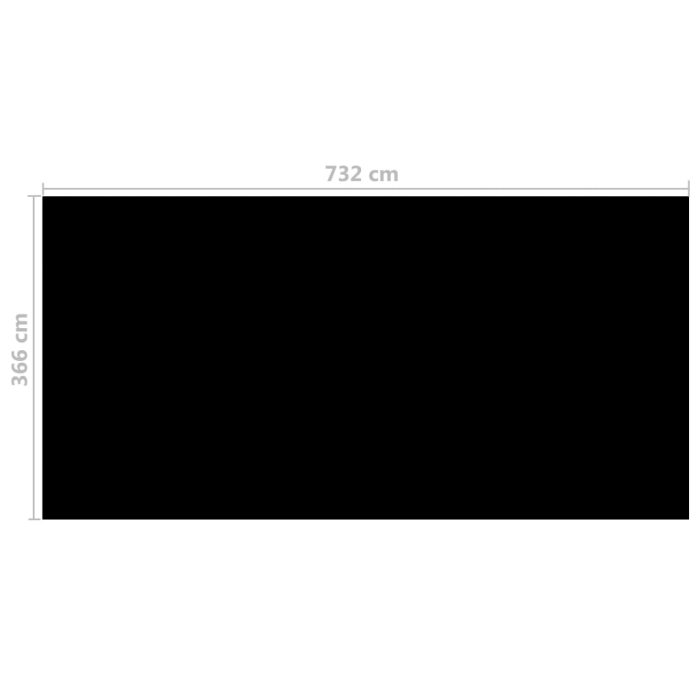 vidaXL Bassengtrekk svart 732×366 cm PE