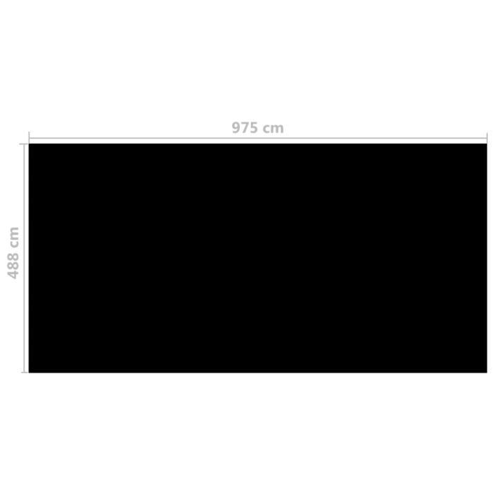 vidaXL Bassengtrekk svart 975×488 cm PE
