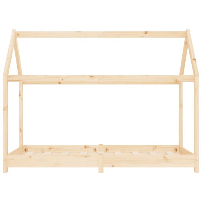 vidaXL Sengeramme barn grå heltre furu 70×140 cm