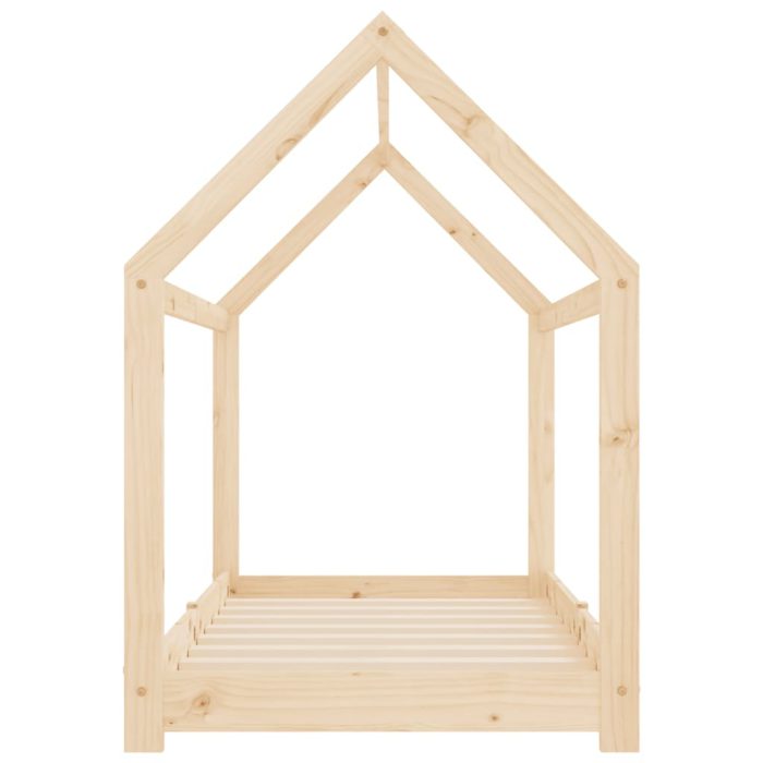 vidaXL Sengeramme barn grå heltre furu 70×140 cm