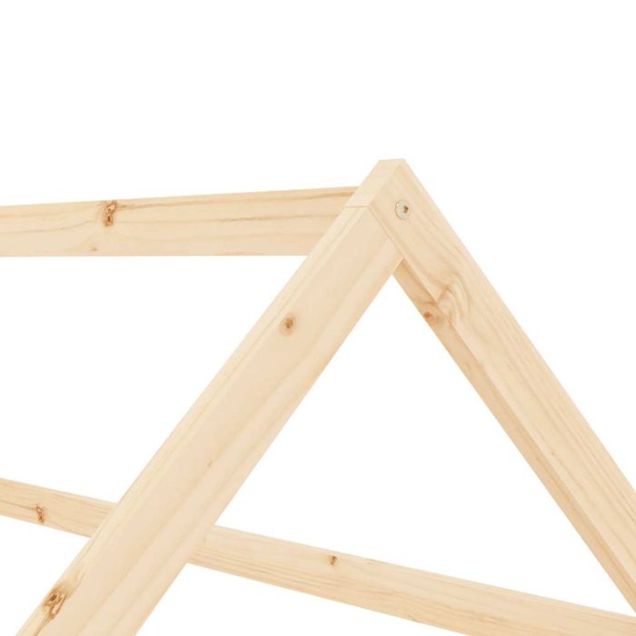 vidaXL Sengeramme barn grå heltre furu 70×140 cm