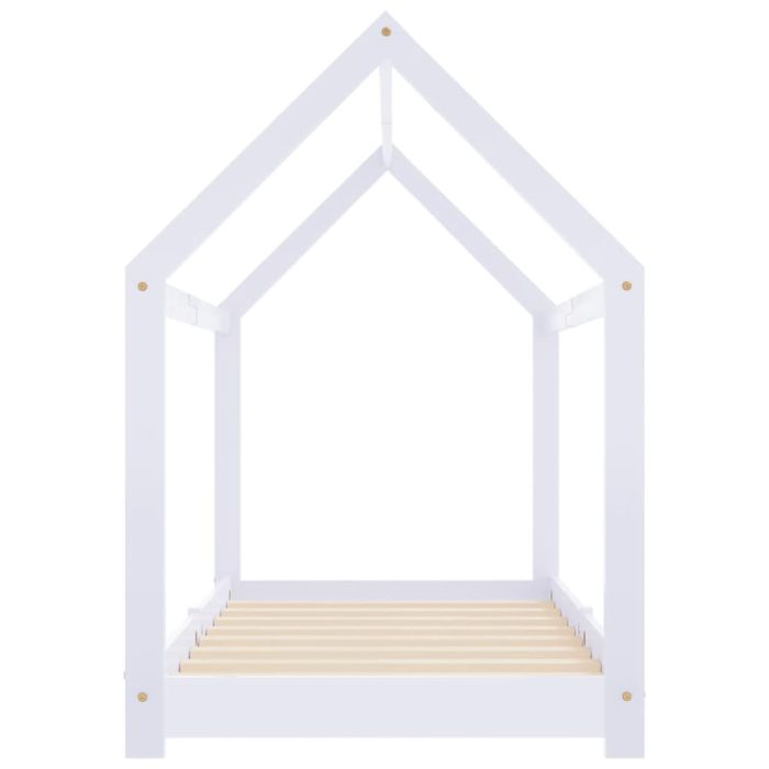 vidaXL Sengeramme for barn heltre furu hvit 80×160 cm