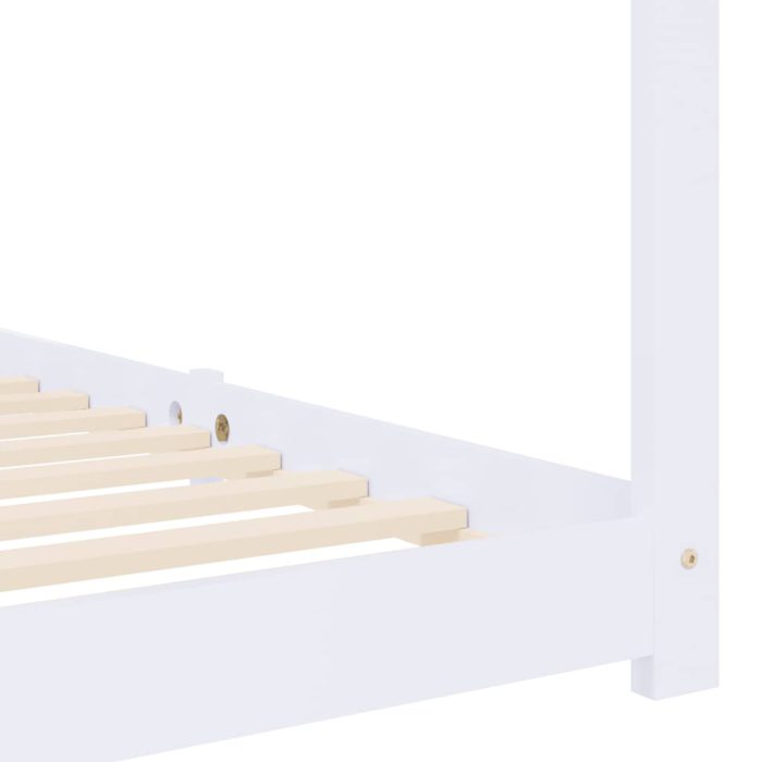 vidaXL Sengeramme for barn heltre furu hvit 80×160 cm