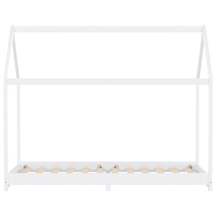 vidaXL Sengeramme for barn heltre furu hvit 90×200 cm