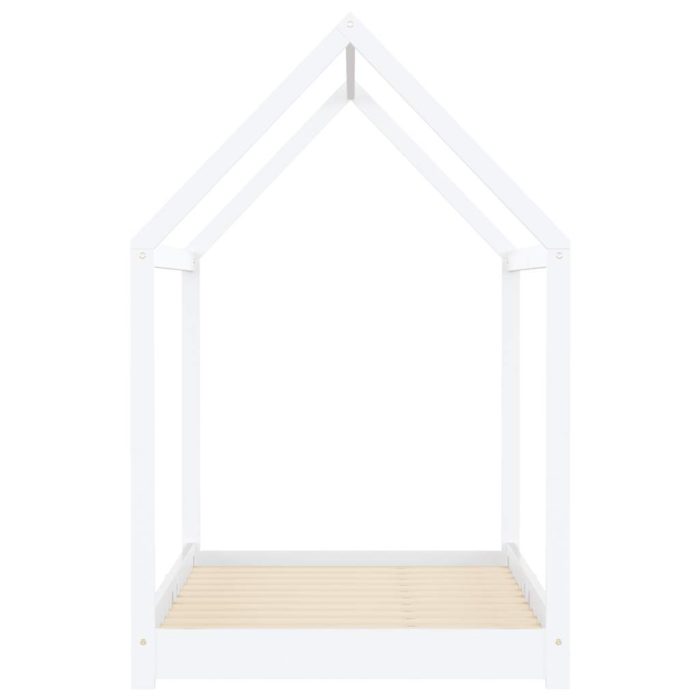 vidaXL Sengeramme for barn heltre furu hvit 90×200 cm