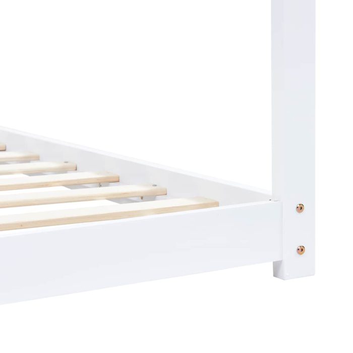 vidaXL Sengeramme for barn heltre furu hvit 90×200 cm