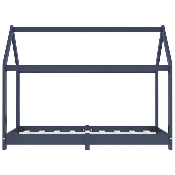 vidaXL Sengeramme for barn heltre furu grå 70×140 cm