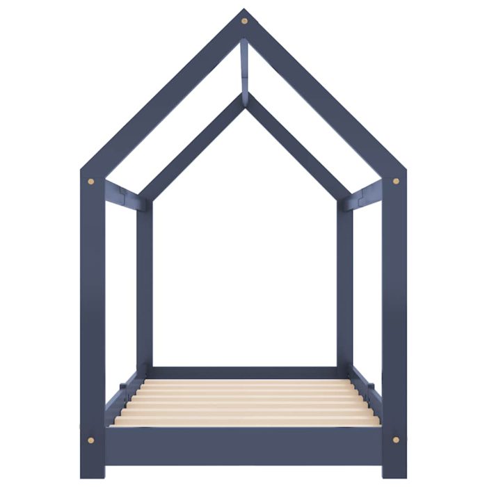 vidaXL Sengeramme for barn heltre furu grå 70×140 cm