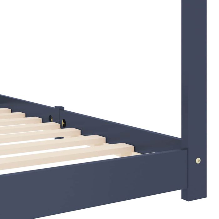 vidaXL Sengeramme for barn heltre furu grå 70×140 cm