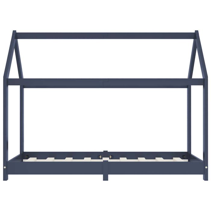 vidaXL Sengeramme for barn heltre furu grå 80×160 cm