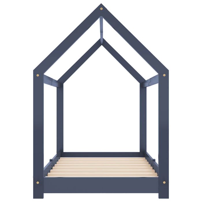 vidaXL Sengeramme for barn heltre furu grå 80×160 cm