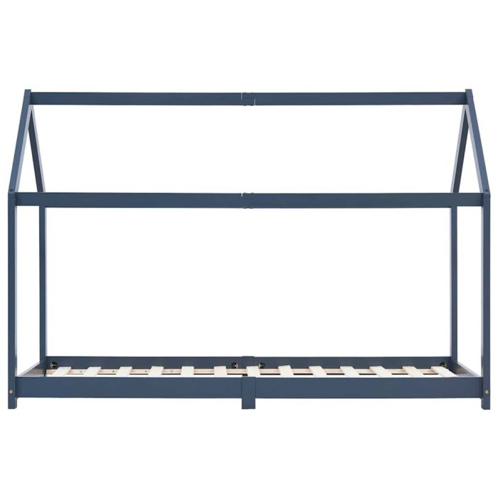 vidaXL Sengeramme for barn heltre furu grå 90×200 cm