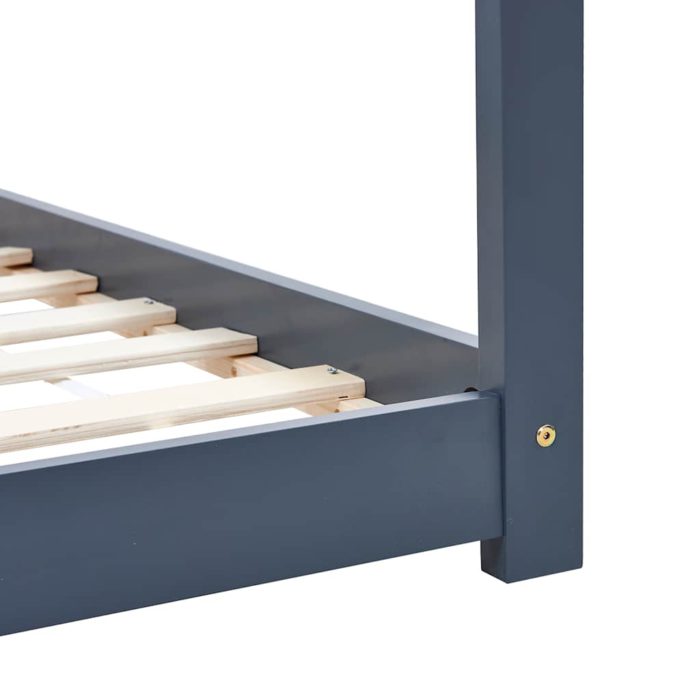 vidaXL Sengeramme for barn heltre furu grå 90×200 cm