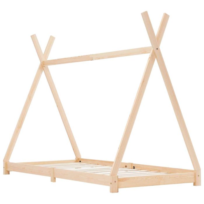 vidaXL Sengeramme for barn heltre furu 70×140 cm