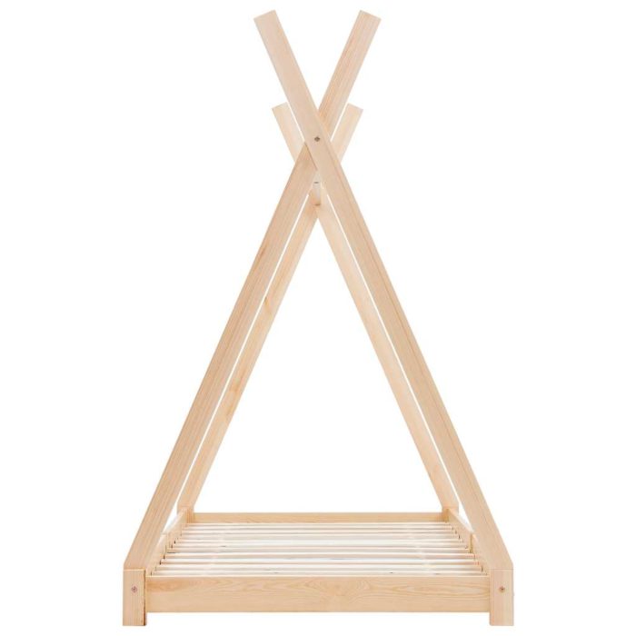 vidaXL Sengeramme for barn heltre furu 70×140 cm