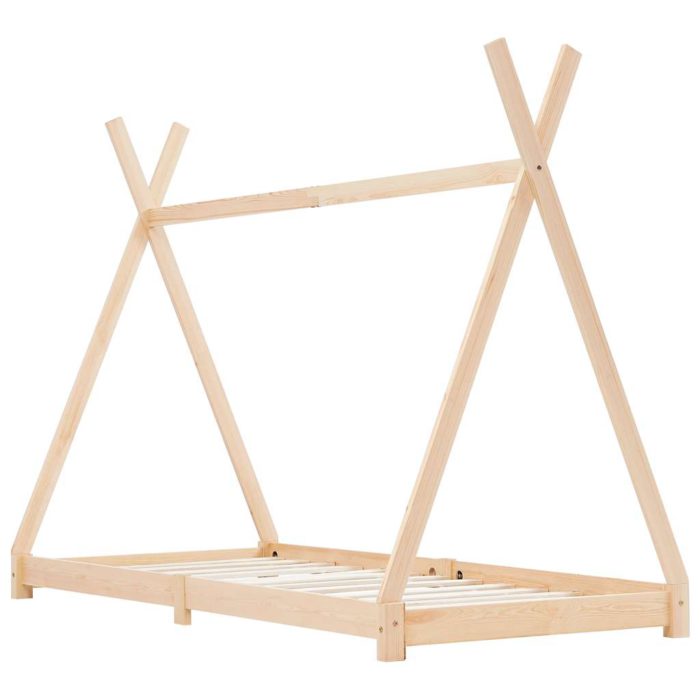 vidaXL Sengeramme for barn heltre furu 90×200 cm