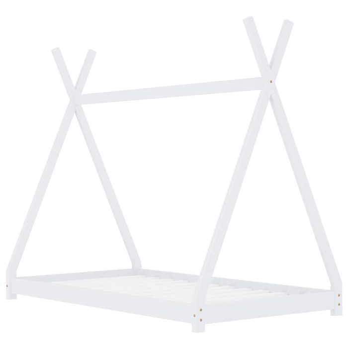 vidaXL Sengeramme for barn heltre furu hvit 80×160 cm