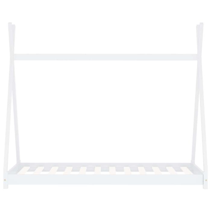 vidaXL Sengeramme for barn heltre furu hvit 80×160 cm