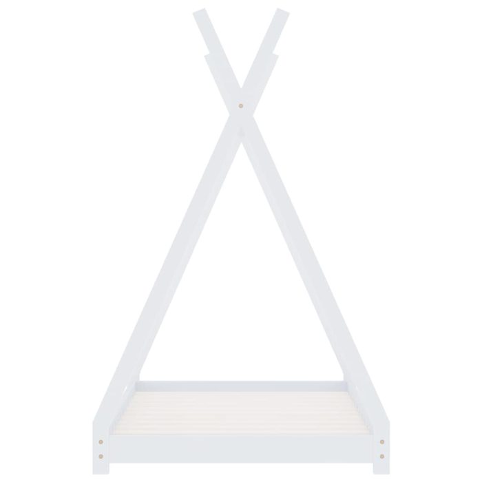 vidaXL Sengeramme for barn heltre furu hvit 80×160 cm