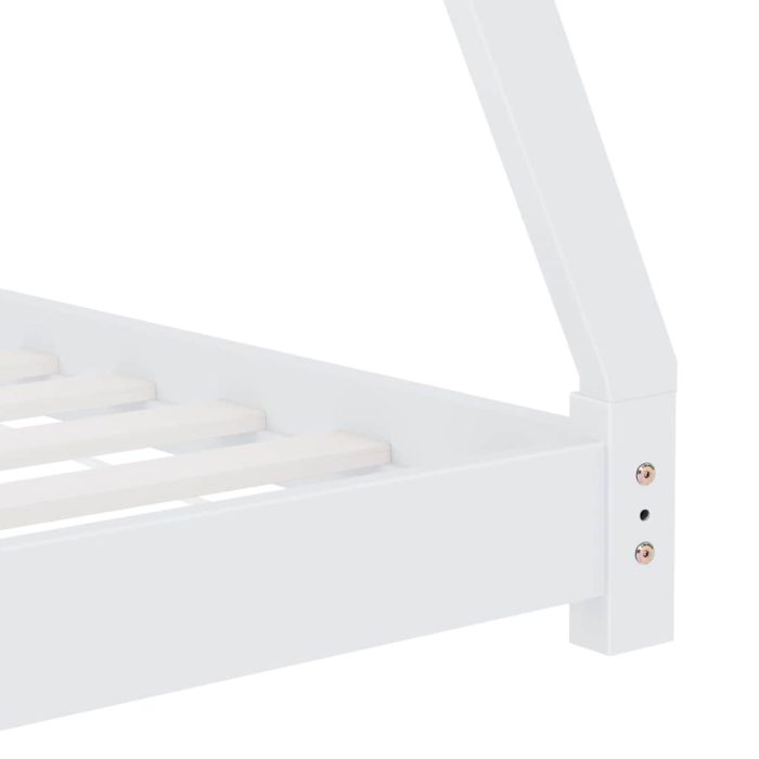 vidaXL Sengeramme for barn heltre furu hvit 80×160 cm