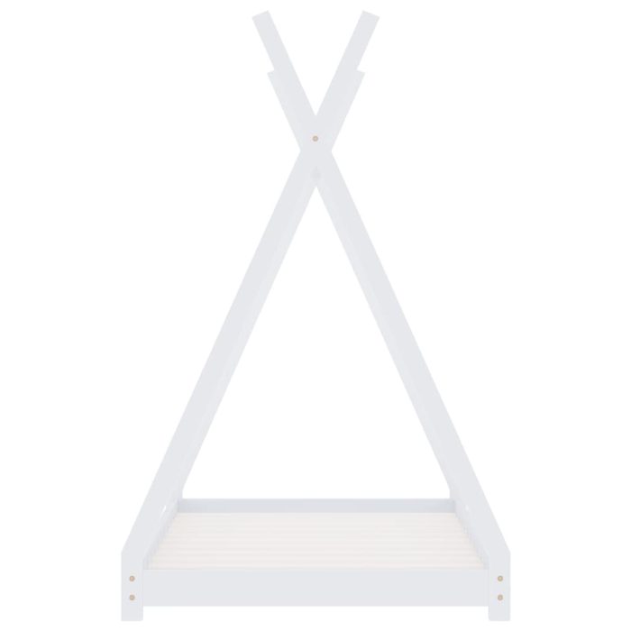 vidaXL Sengeramme for barn heltre furu hvit 90×200 cm